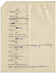 Moe Howard's Signed 15pp. Script From a Scene in a Stooges Movie With Shemp, Hand-Annotated by Moe for Curly Joe Instead -- Likely Edited for a Charity Performance -- 8.5'' x 11'', Very Good
